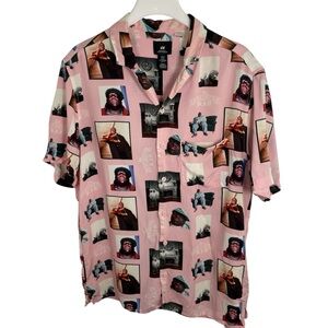Notorious B.I.G. Pink Button Up Shirt, M